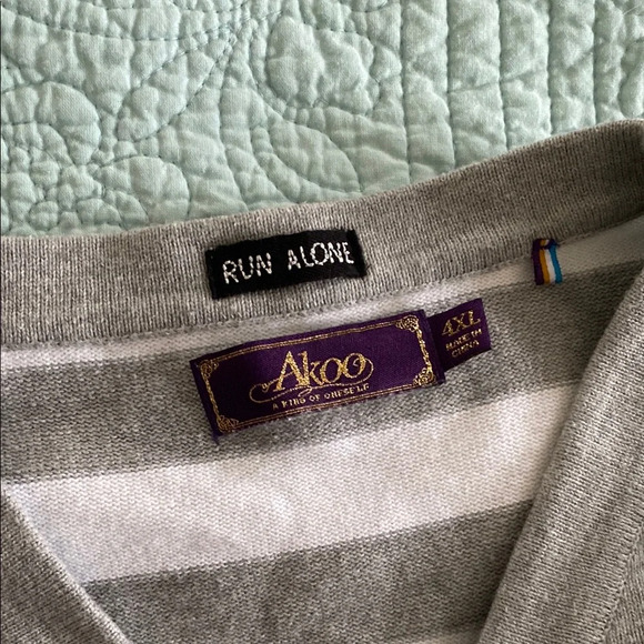 Green and Gray Cardigan Sweater with Textured Fabric - Picture 2 of 7